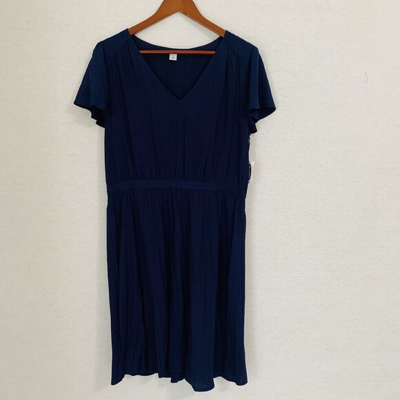 Old Navy Dress Women Size Large Navy Pullover Elastic Waist Office Casual NWT - Picture 13 of 14